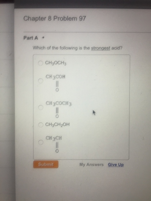 solved-which-of-the-following-is-the-strongest-acid-chegg