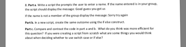 Solved Write a script the prompts the user to enter a name. | Chegg.com