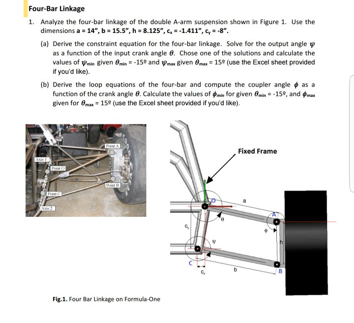 Solved FourBar Linkage 1. Analyze the fourbar linkage of
