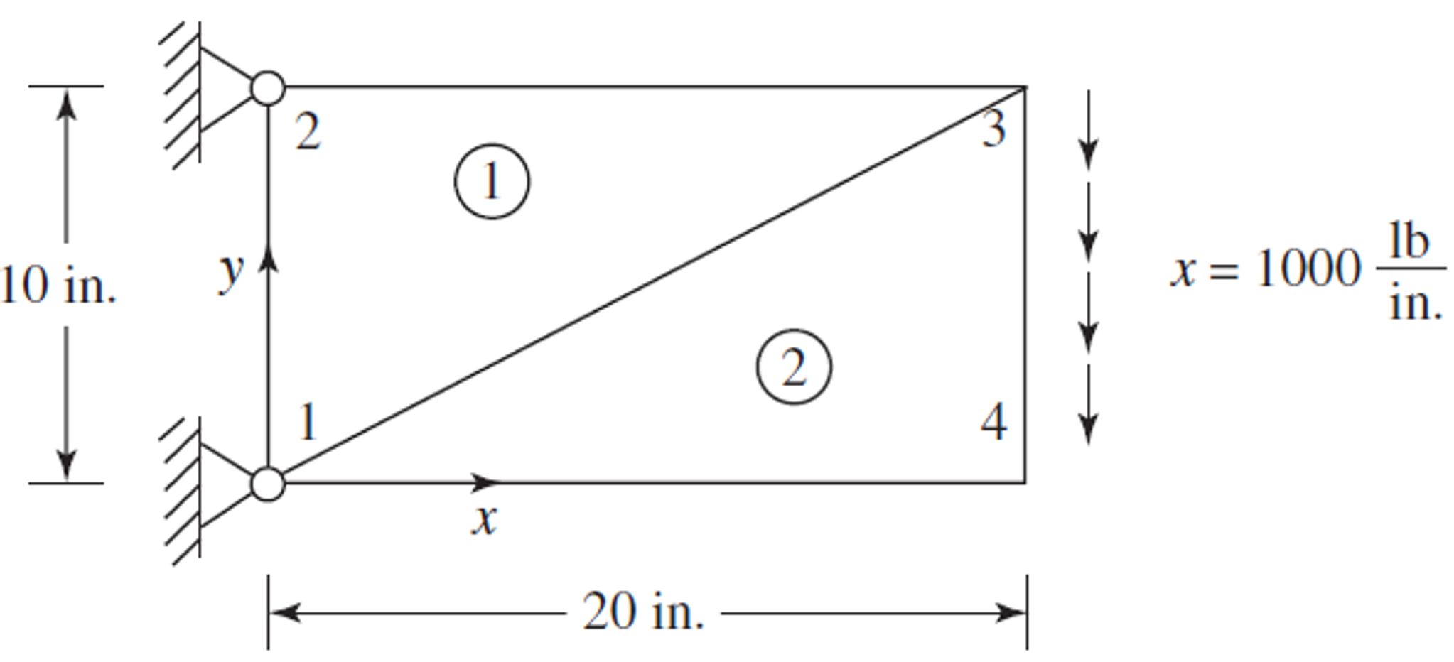Using two CST elements to determine the nodal