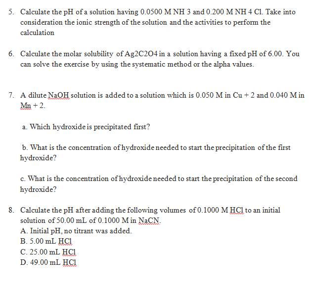 Solved Calculate the pH of a solution having 0.0500 M NH 3 | Chegg.com