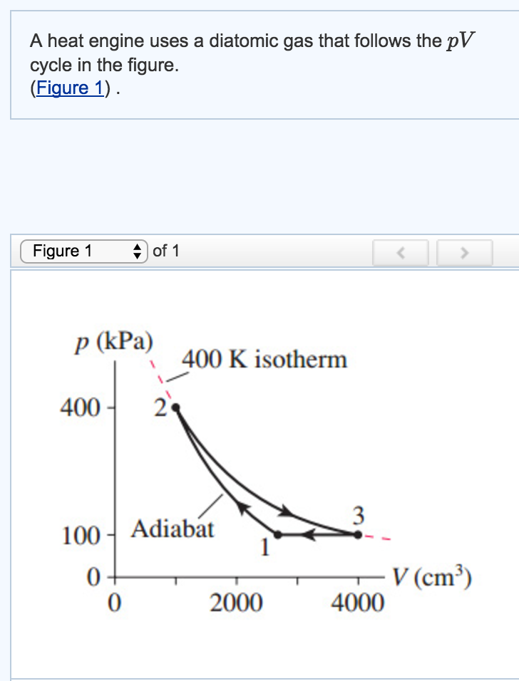 Solved A Heat Engine Uses A Diatomic Gas That Follows The Pv