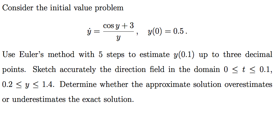 Solved Consider The Initial Value Problem Use Euler?s Method | Chegg.com