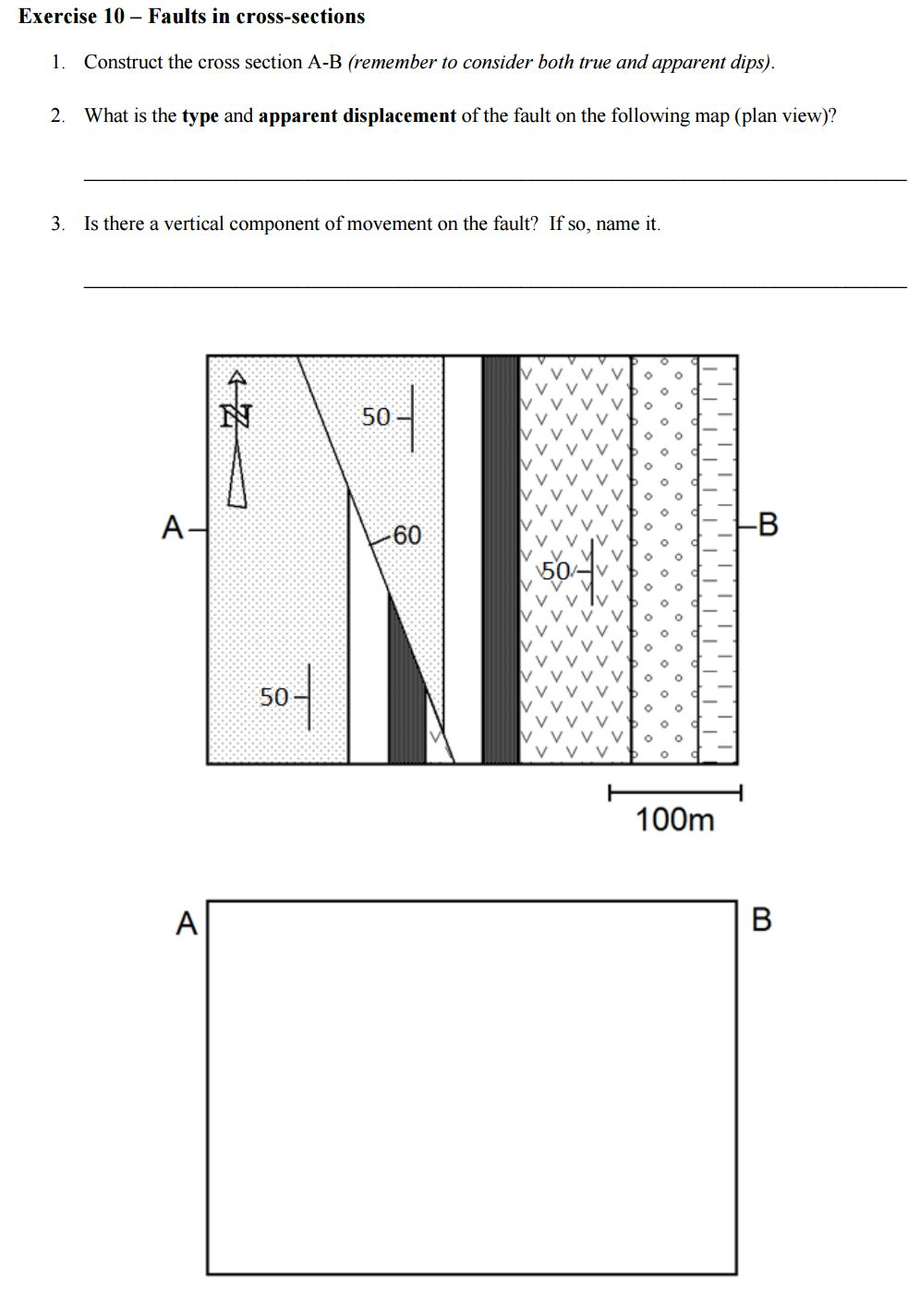 Solved Construct the cross section A-B (remember to consider | Chegg.com