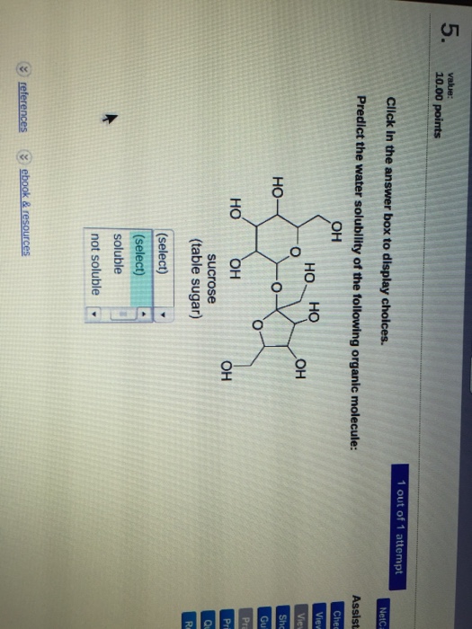 Solved Predict The Water Solubility Of The Following Organic | Chegg.com