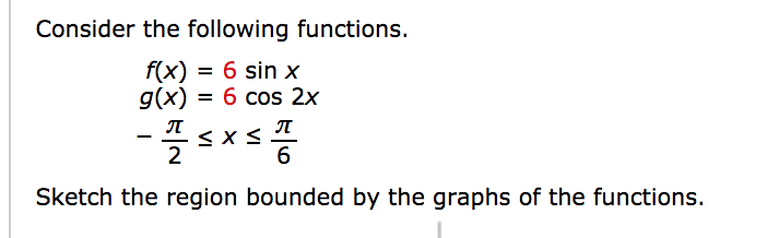 Solved Consider the following functions. f(x) 6 sin x g(x) = | Chegg.com
