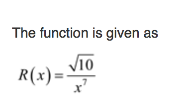 Solved The function is given as 10 R(x)- | Chegg.com