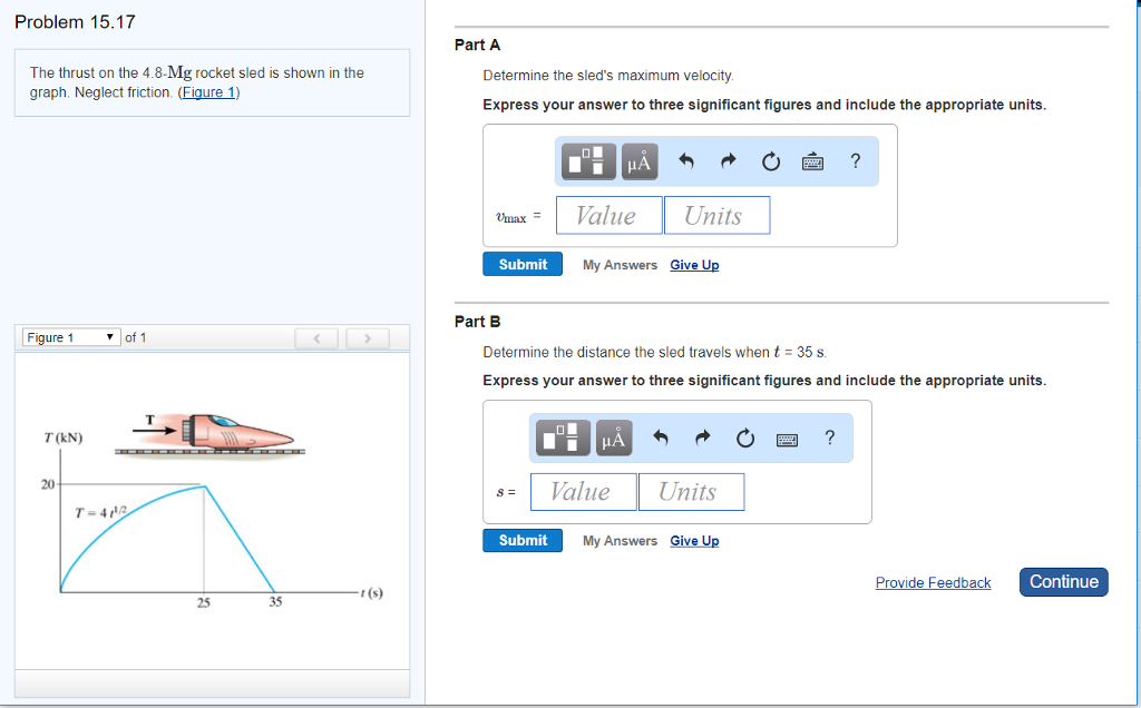 Solved Problem 15.17 Part A The thrust on the 4.8-Mg rocket | Chegg.com