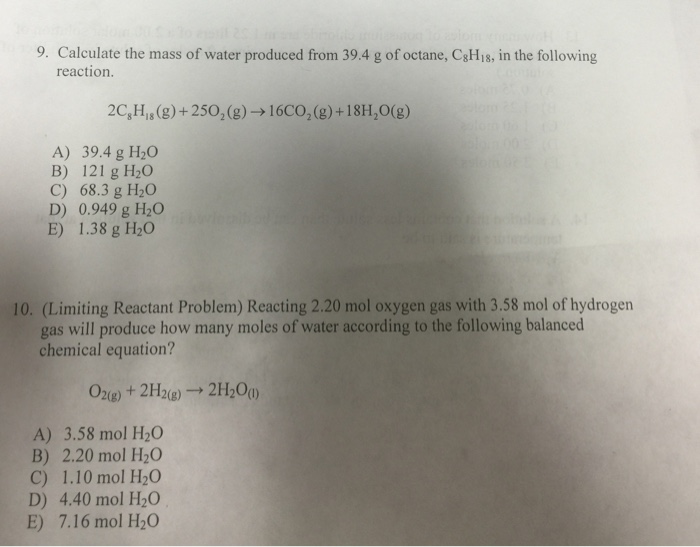 solved-calculate-the-mass-of-water-produced-from-39-4-g-of-chegg