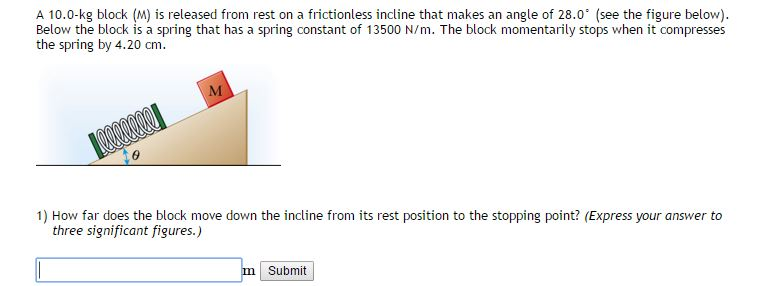 Solved A 10 0 kg Block M Is Released From Rest On A Chegg