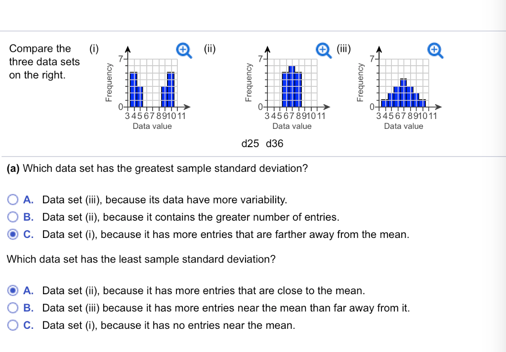 A Which Data Set Has the Greatest Sample Standard Deviation