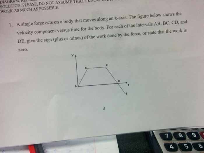 solved-1-a-single-force-acts-on-a-body-that-moves-along-an-chegg