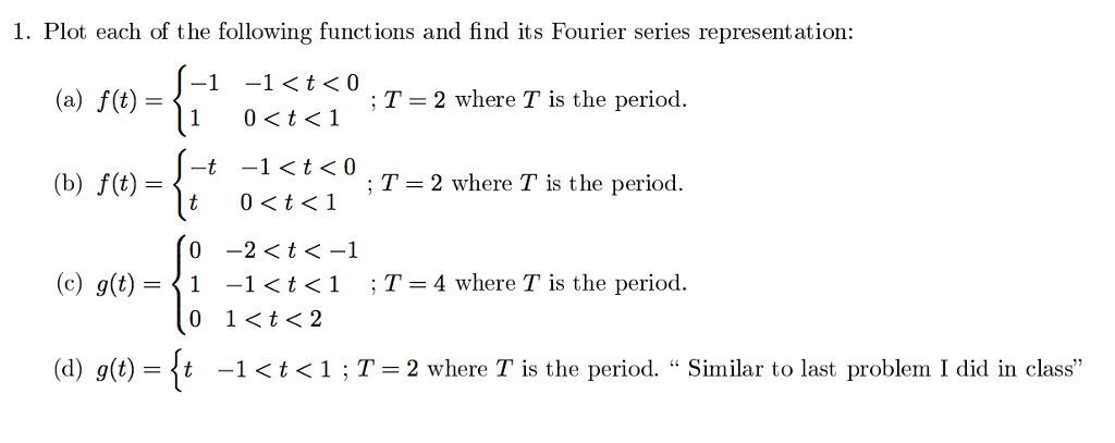 Solved 1. Plot each of the following functions and find its | Chegg.com