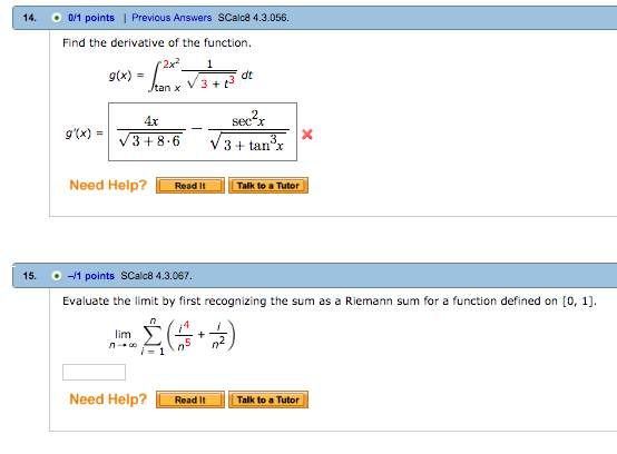 Solved Find The Derivative Of The Function G X