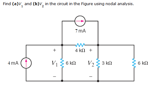 Solved Find (a)V1 And (b)V2 In The Circuit In The Figure | Chegg.com