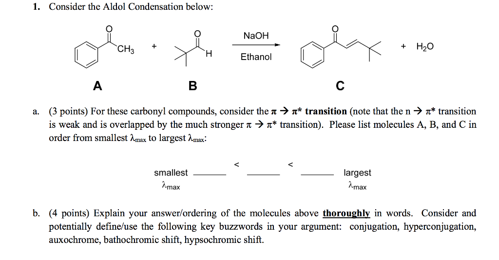 Solved 1. Consider The Aldol Condensation Below: NaOH CH3+ + | Chegg.com