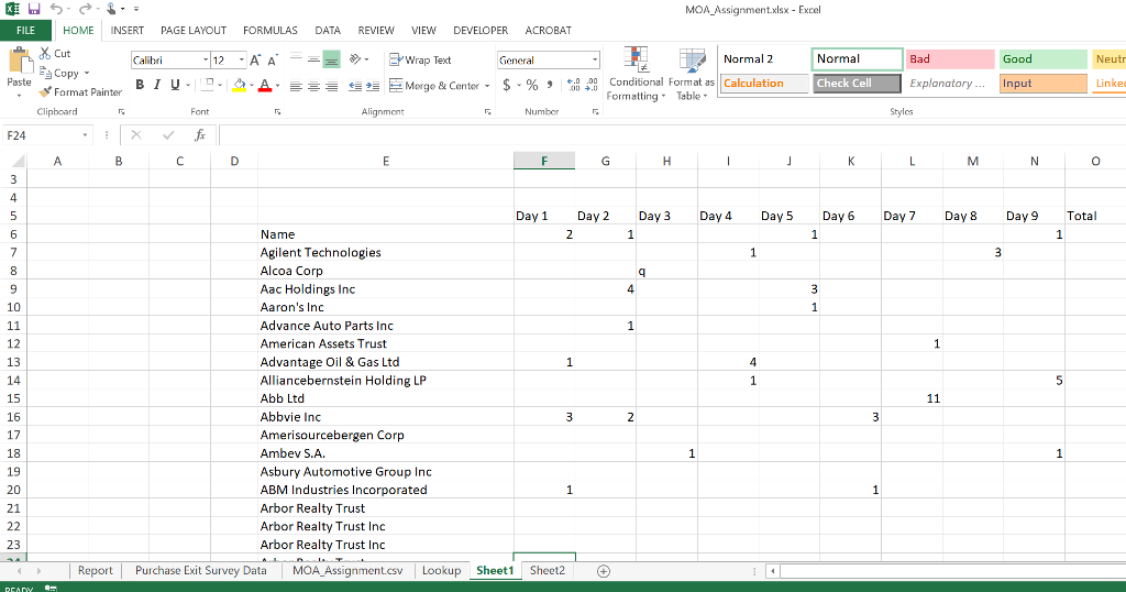 Create an index in excel vba match company data to chegg