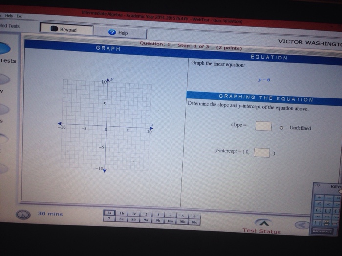 Solved Graph the linear equation Y =6 GRAPHING THE EQUATION