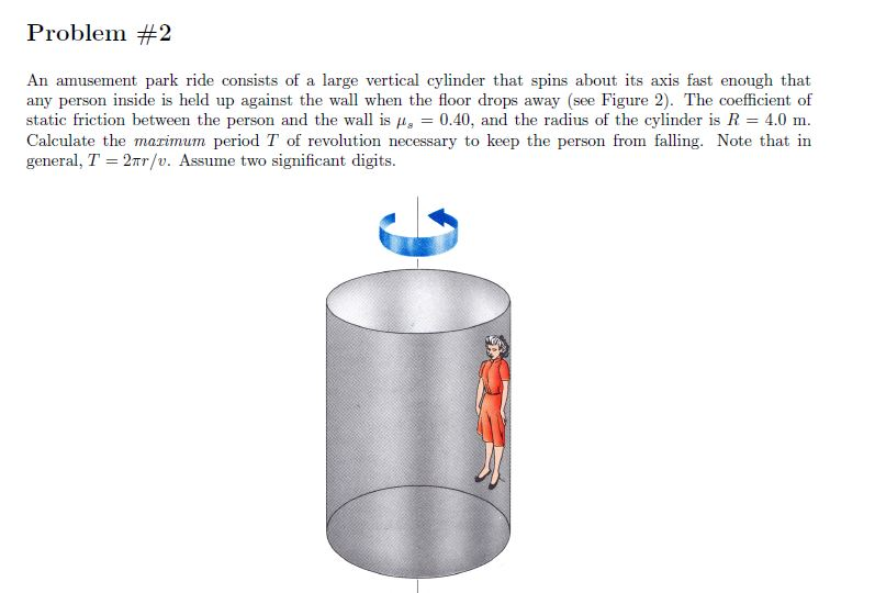 Solved Problem #2 An amusement park ride consists of a large | Chegg.com