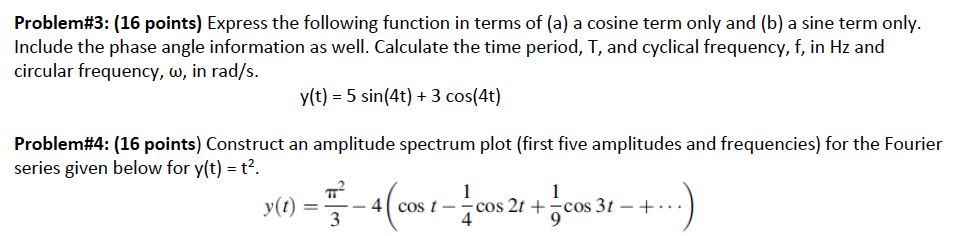 Solved Express the following function in terms of (a) a | Chegg.com