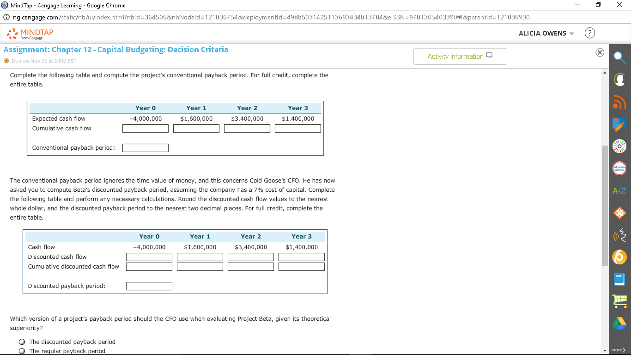 Solved Complete the following table and compute the | Chegg.com