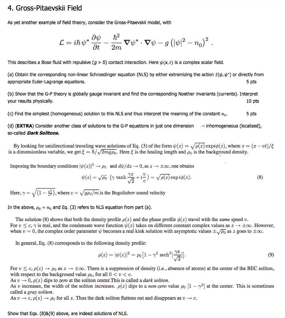 4 Gross Pitaevskii Field As Yet Another Example Of Chegg