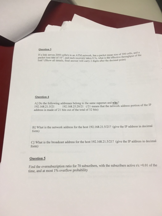 Solved If A Link Serves 2000 Cells s In An ATM Network Has Chegg