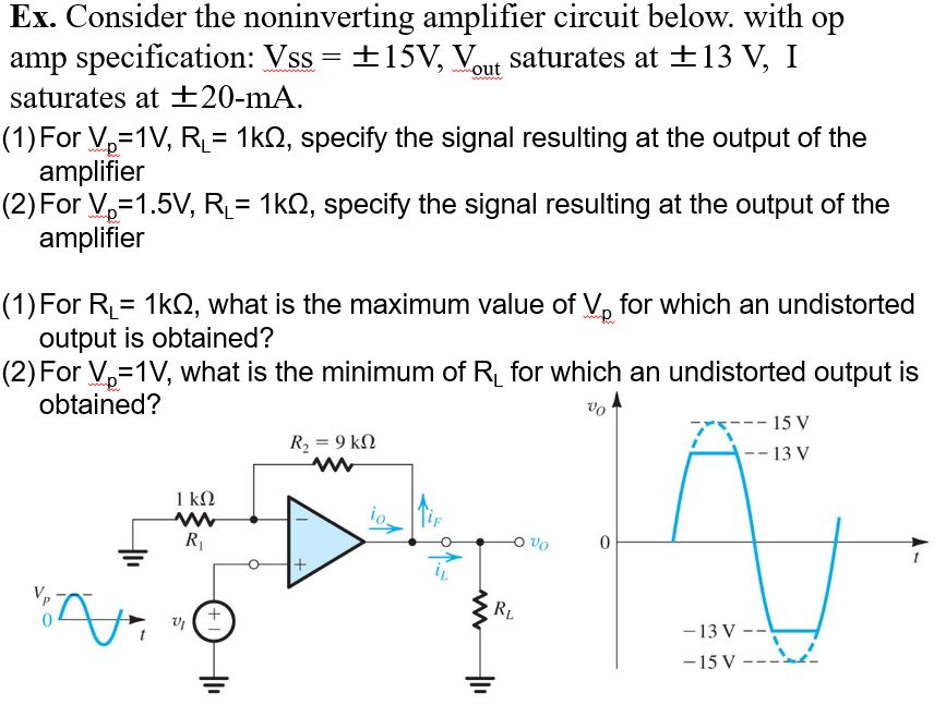 Solved Consider The Noninverting Amplifier Circuit Below, | Chegg.com