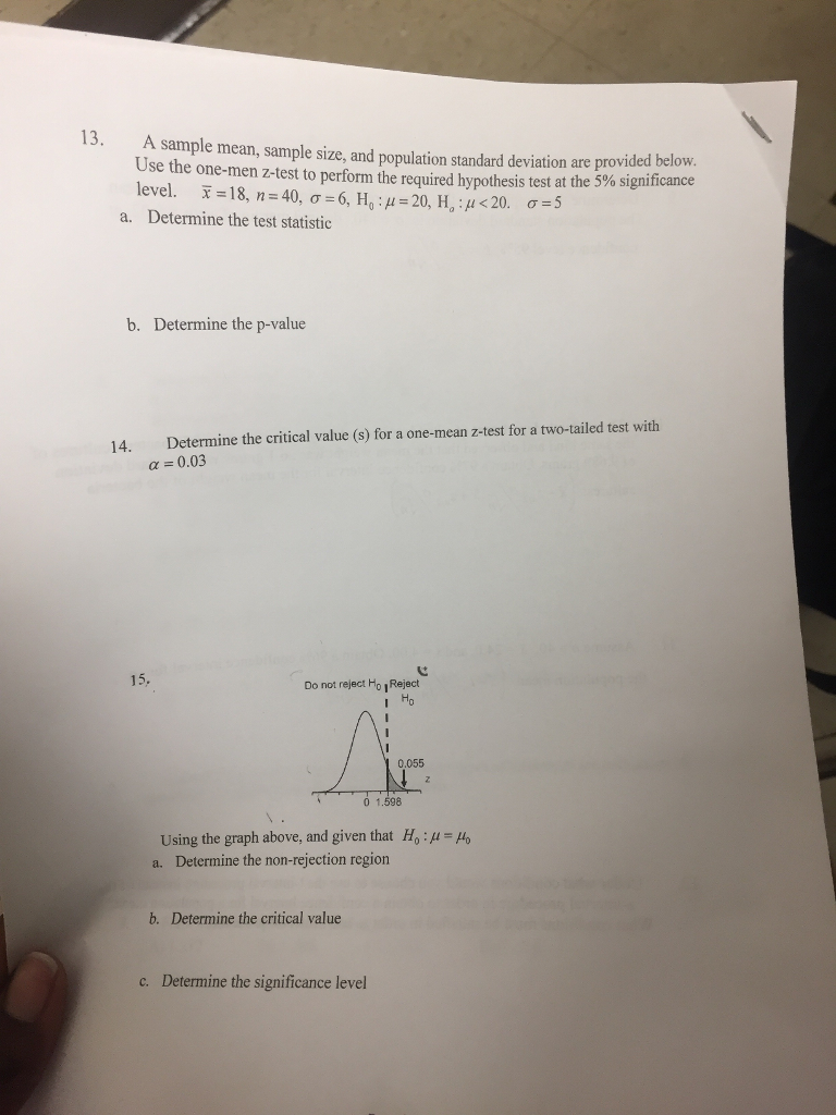 Solved A Sample Mean Sample Size And Population Standard Chegg