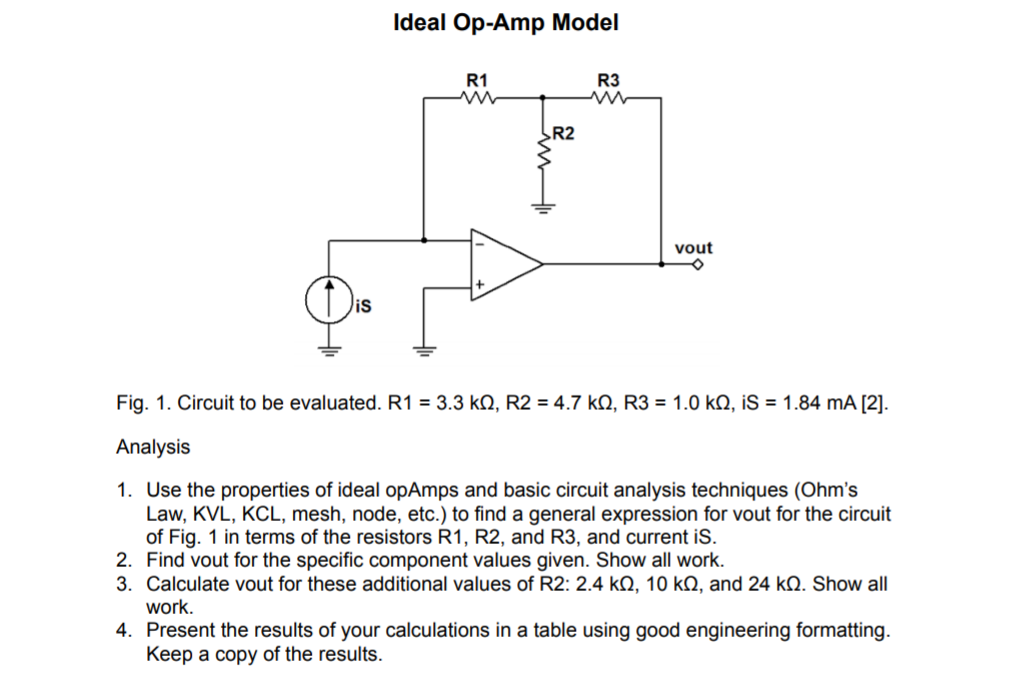 Solved Fig 1 Circuit To Be Evaluated R1 33 KΩ R2 0532