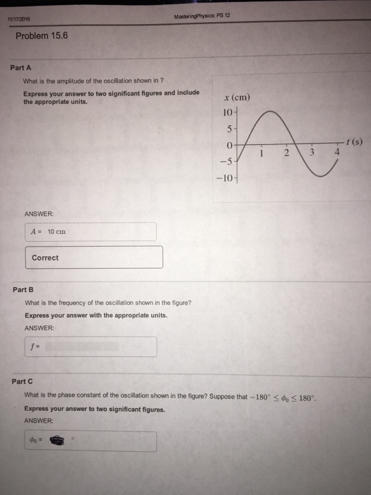 Solved What is the amplitude of the oscillation shown in? | Chegg.com