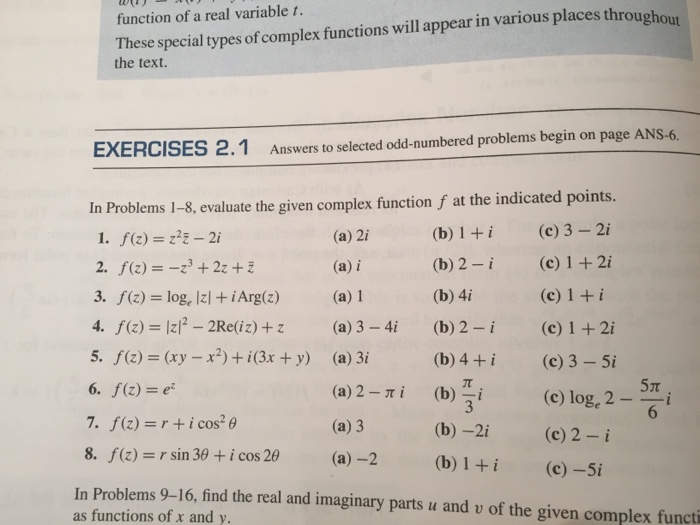 Solved These special types of complex functions will appear