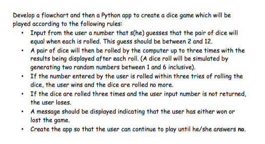 Solved Develop a flowchart and then a Python app to create a | Chegg.com