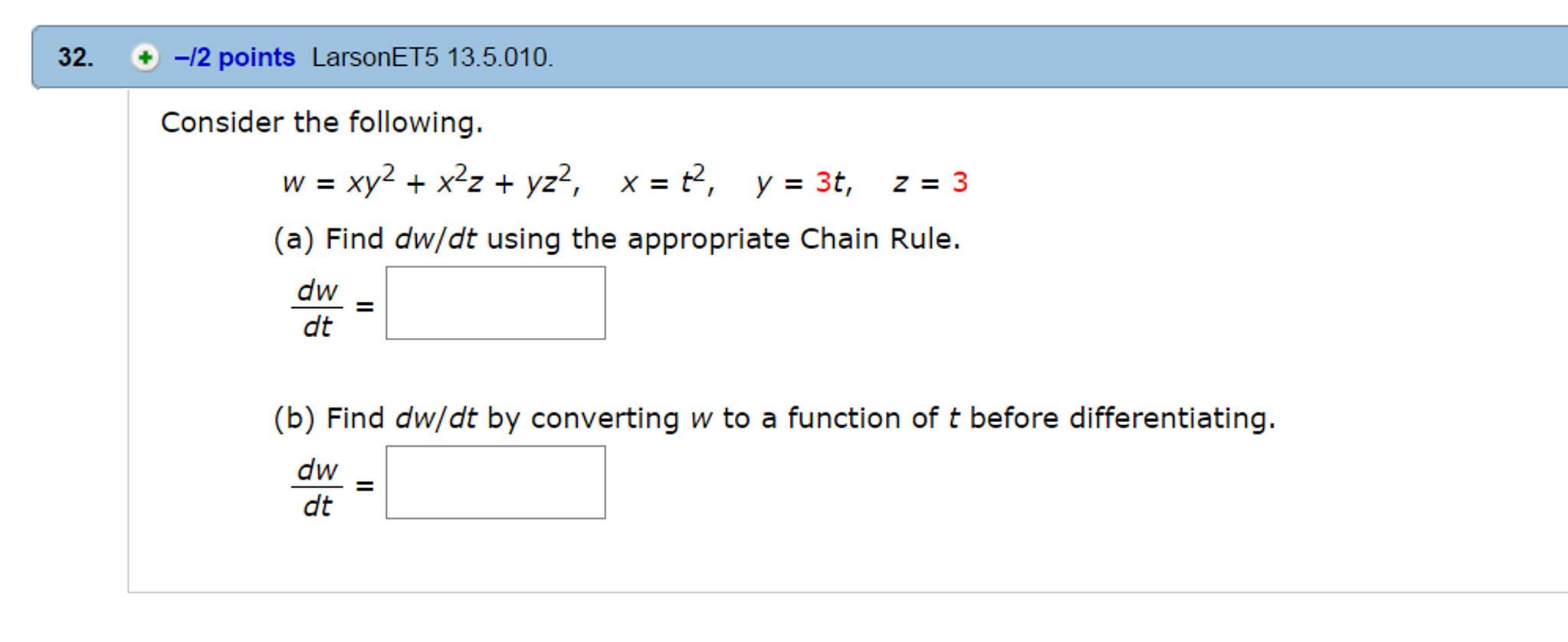 Solved Consider The Following W Xy2 X2z Yz2 X 7753