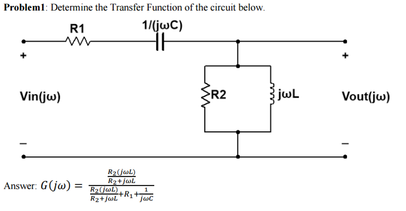 Solved Determine the Transfer Function of the circuit below. | Chegg.com