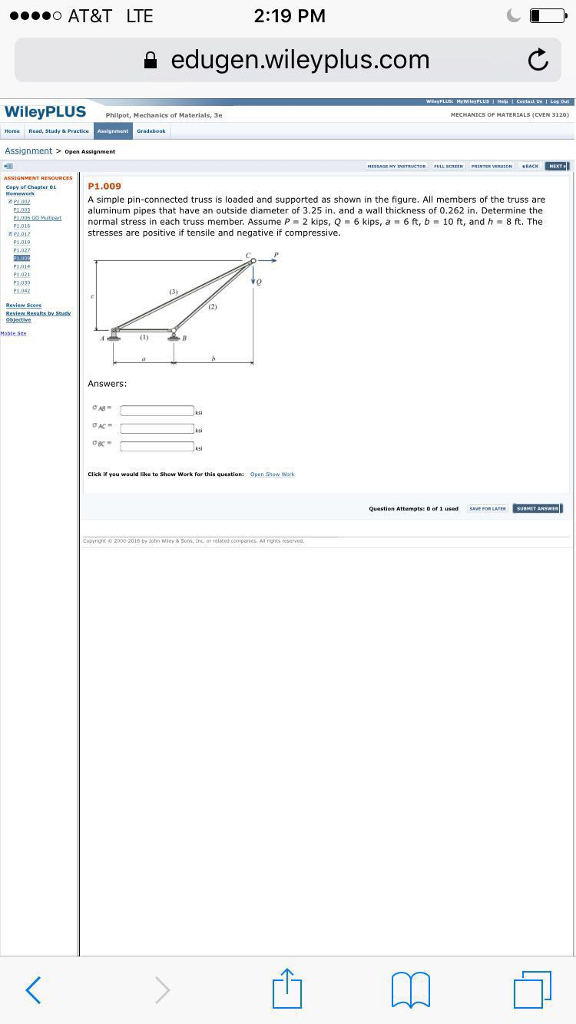 Solved A Simple Pin connected Truss Is Loaded And Supported Chegg