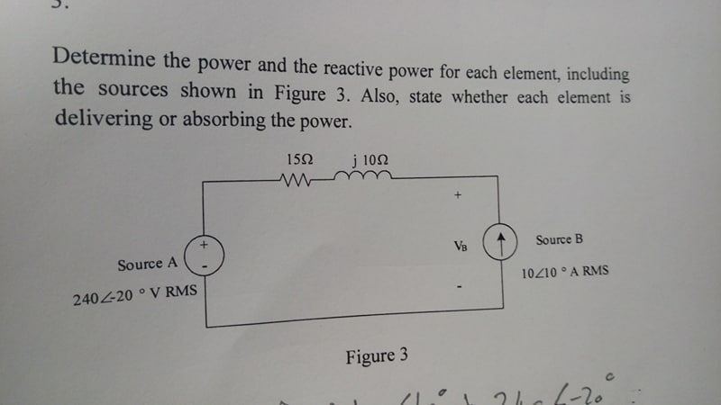 Solved Determine the power and the reactive power for each | Chegg.com