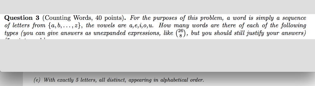 Solved For the purposes of this problem, a word is simply a | Chegg.com