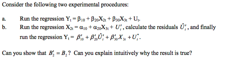 Solved Consider the following two experimental procedures: | Chegg.com