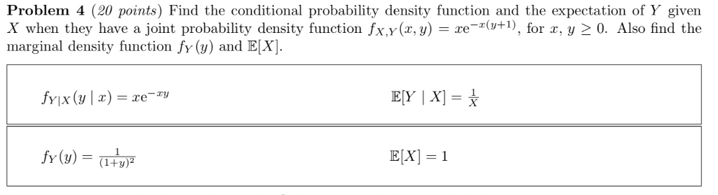 Solved Find the conditional probability density function and | Chegg.com
