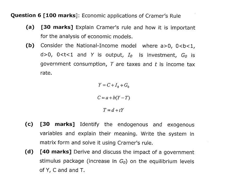 Solved Explain Cramer's rule and how it is important for the