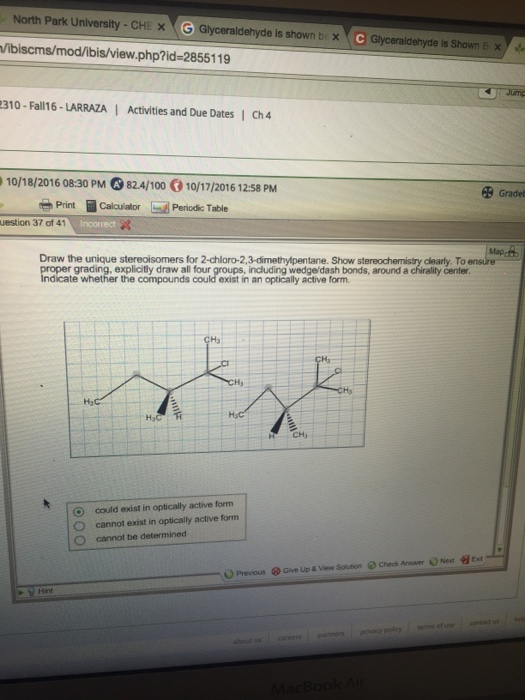 Solved Draw the unique stereoisomers for 2chloro2,