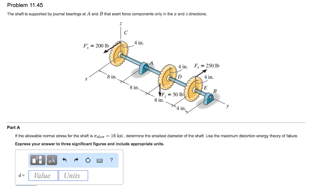 Solved The Shaft Is Supported By Journal Bearings At A And B | Chegg.com