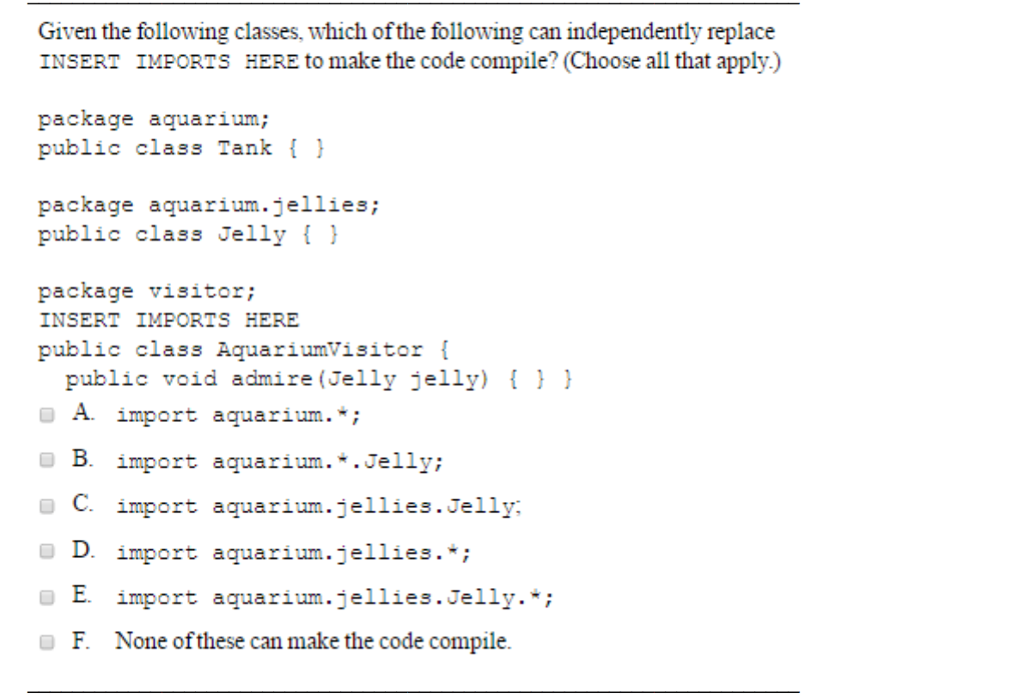 Solved Given the following classes, which of the following | Chegg.com