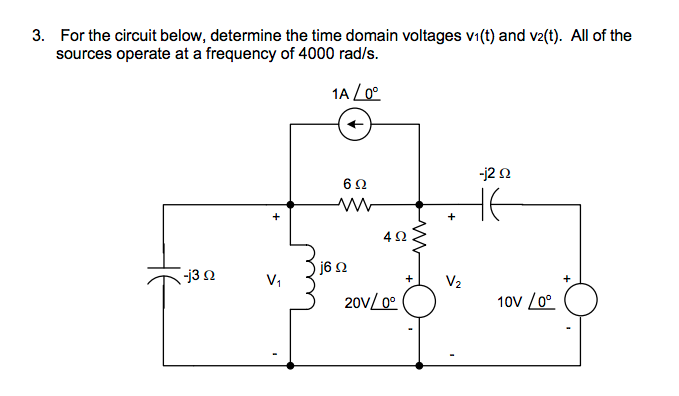 Solved 3. For the circuit below, determine the time domain | Chegg.com