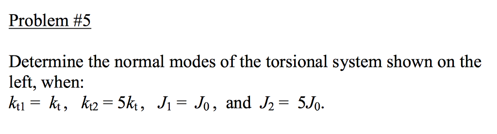 Solved Problem #5 Determine the normal modes of the | Chegg.com