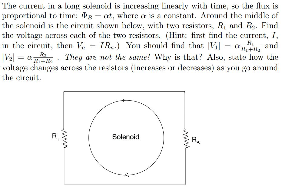 Solved the current in a long solenoid is increasing linearly chegg