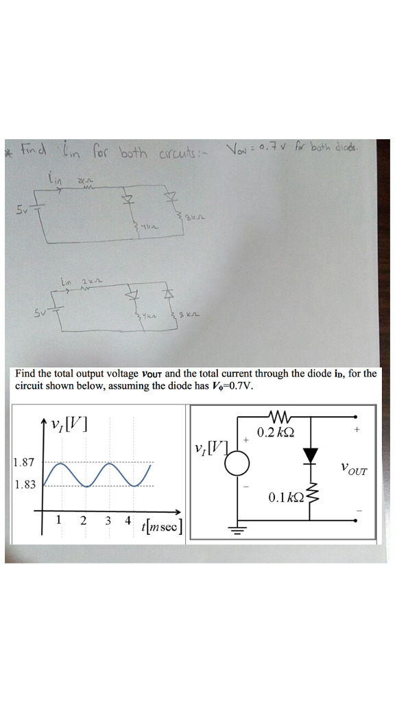 Solved In 2 Lie 5v Kル Find The Total Output Voltage VouT And | Chegg.com