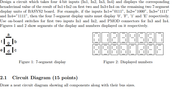 Design a circuit which takes four 4-bit inputs (In1, | Chegg.com
