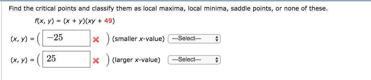 Solved Find The Critical Points And Classify Them As Local 4034